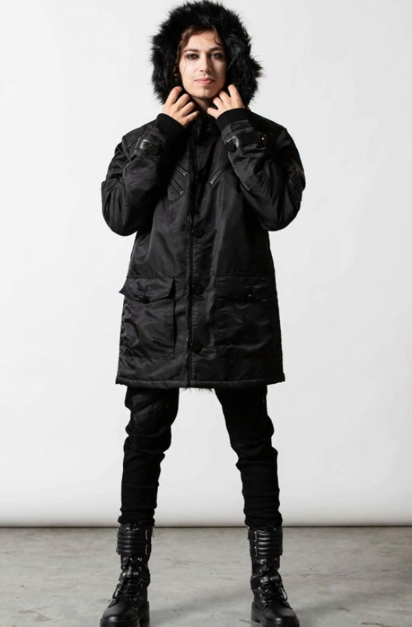 Jaket Parka dengan Aksen Kancing Logam